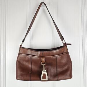 VTG Etienne Aigner brown leather handbag purse multi pockets